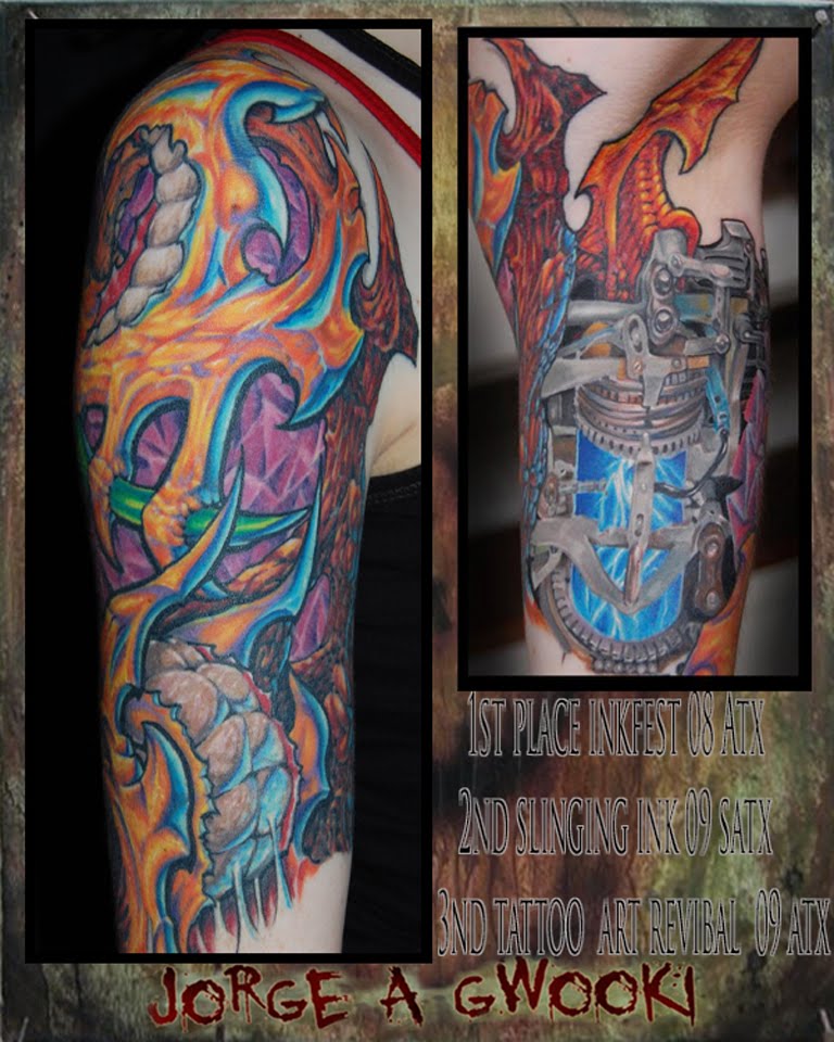  tattoo clearly combine both mechanical and the organic bio aspects